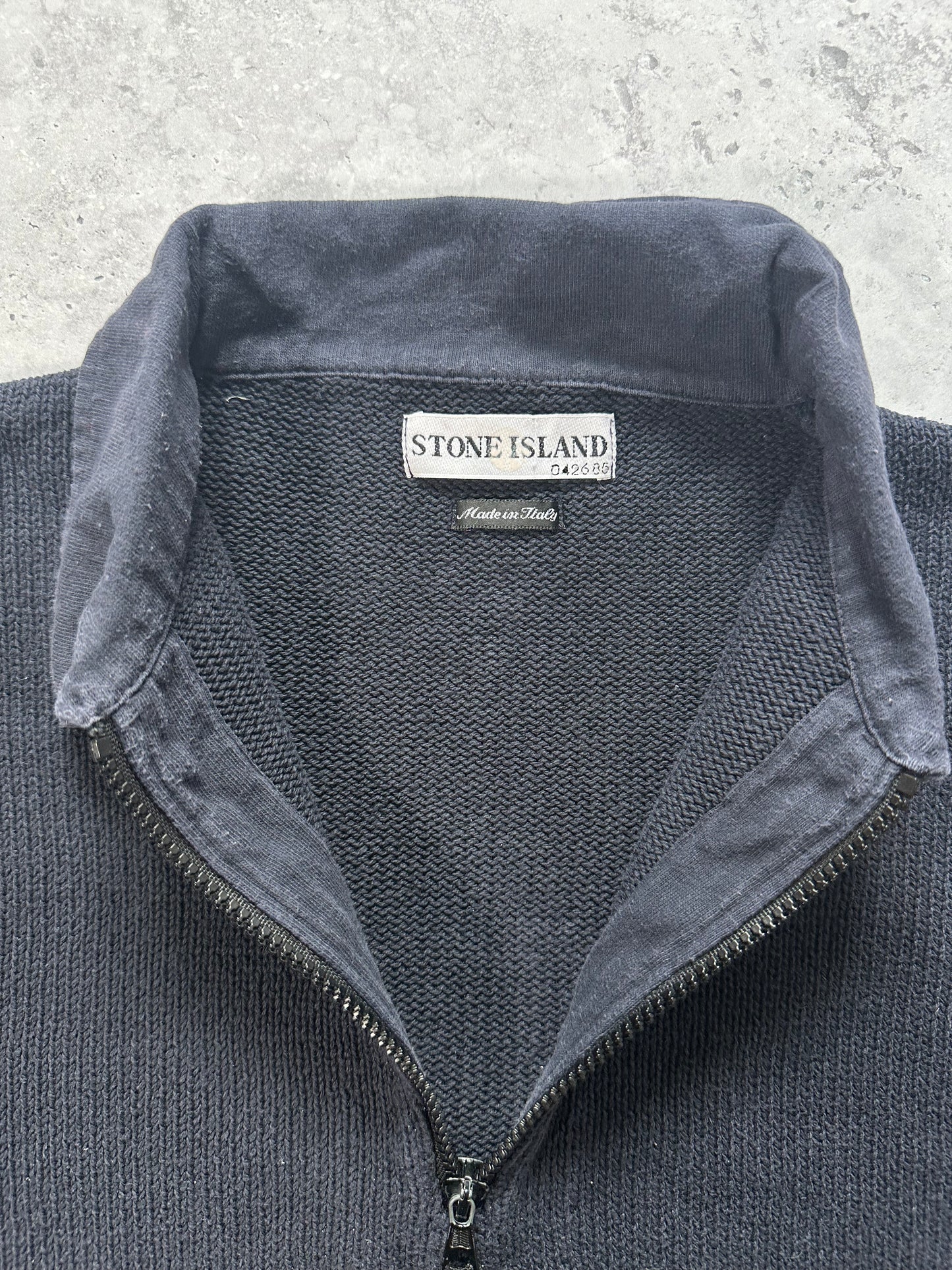 Stone Island SS2001 Quarter Zip Collared Jumper (M)