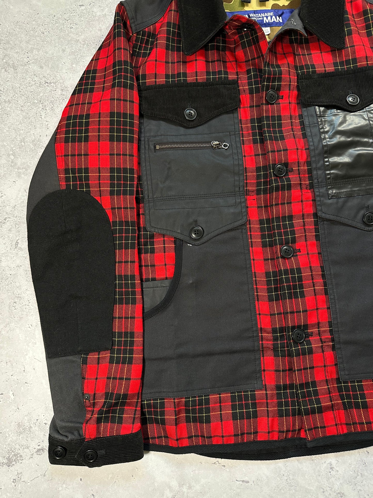 Junya Watanabe MAN Comme des Garçons x Hervier AD2014 Plaid Utility Jacket (M)