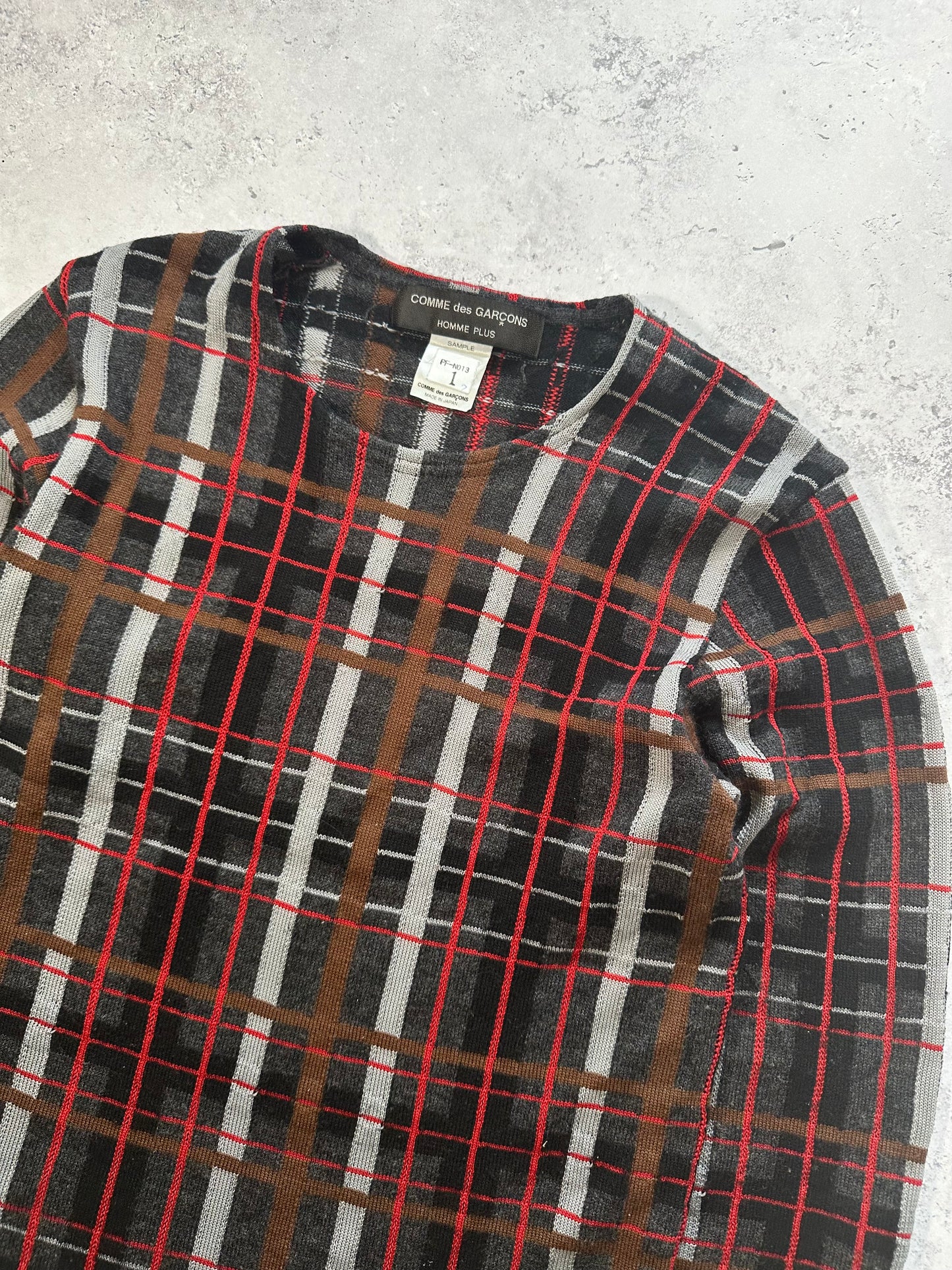 Comme Des Garçons Homme Plus 1999 SAMPLE Plaid Sweatshirt