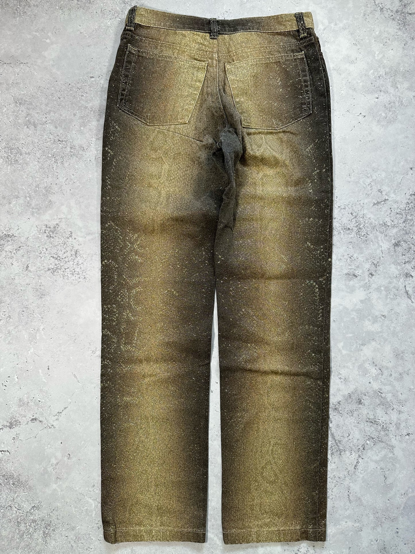 Roberto Cavalli AW1999 Gradient Metallic Python Effect Pants (W28 L30)