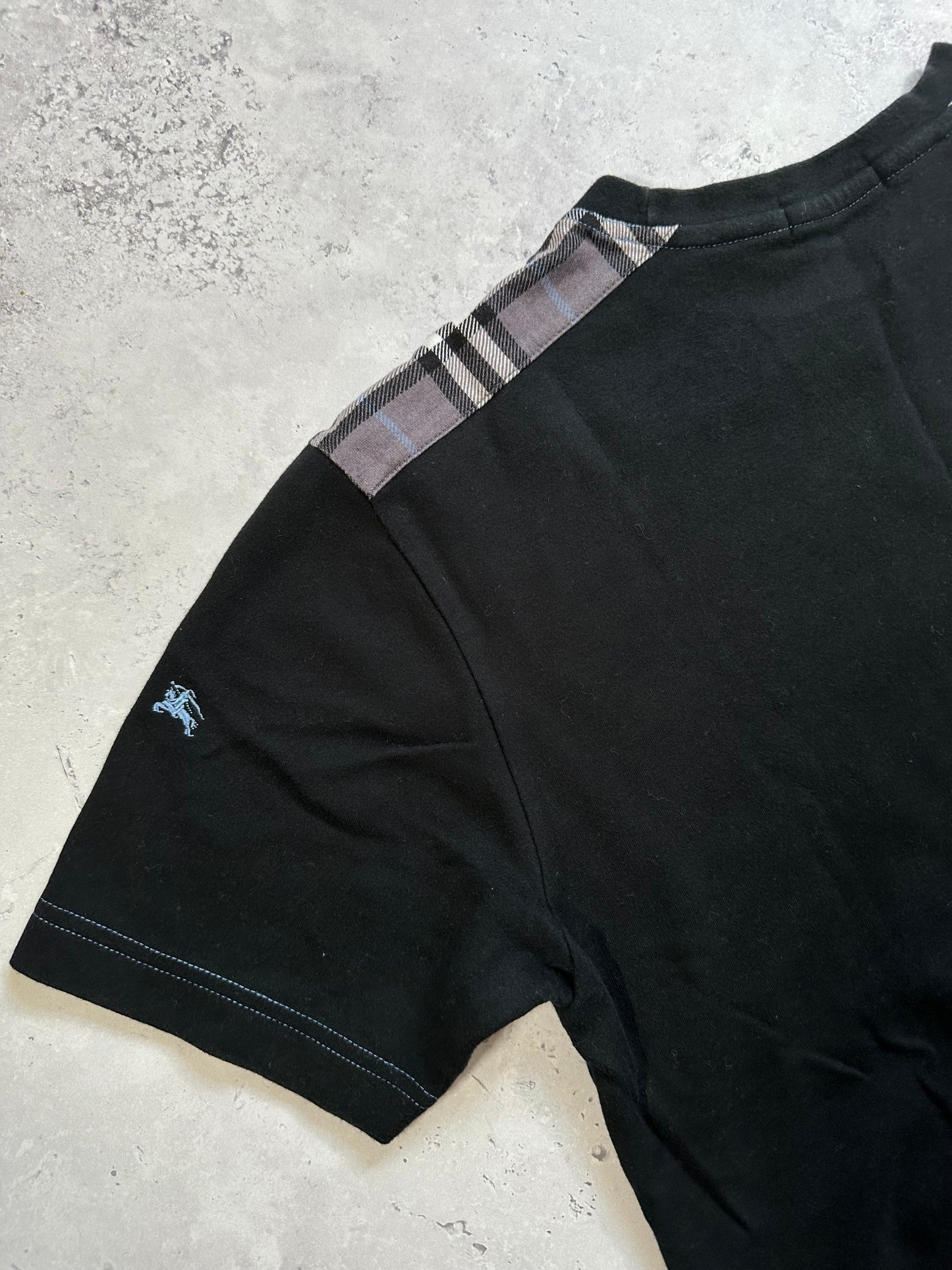 Burberry Black Label 2008 Spellout Shoulder Check Tshirt (S)