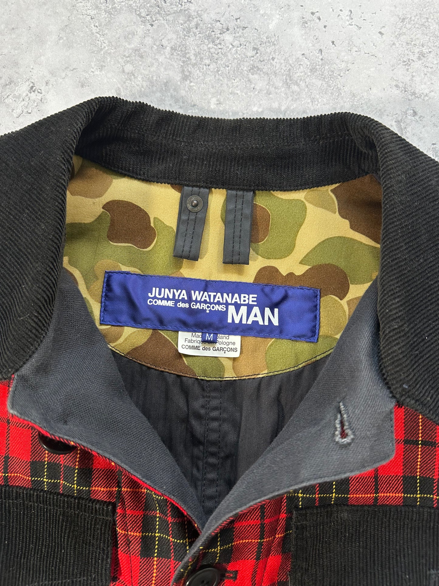 Junya Watanabe MAN Comme des Garçons x Hervier AD2014 Plaid Utility Jacket (M)