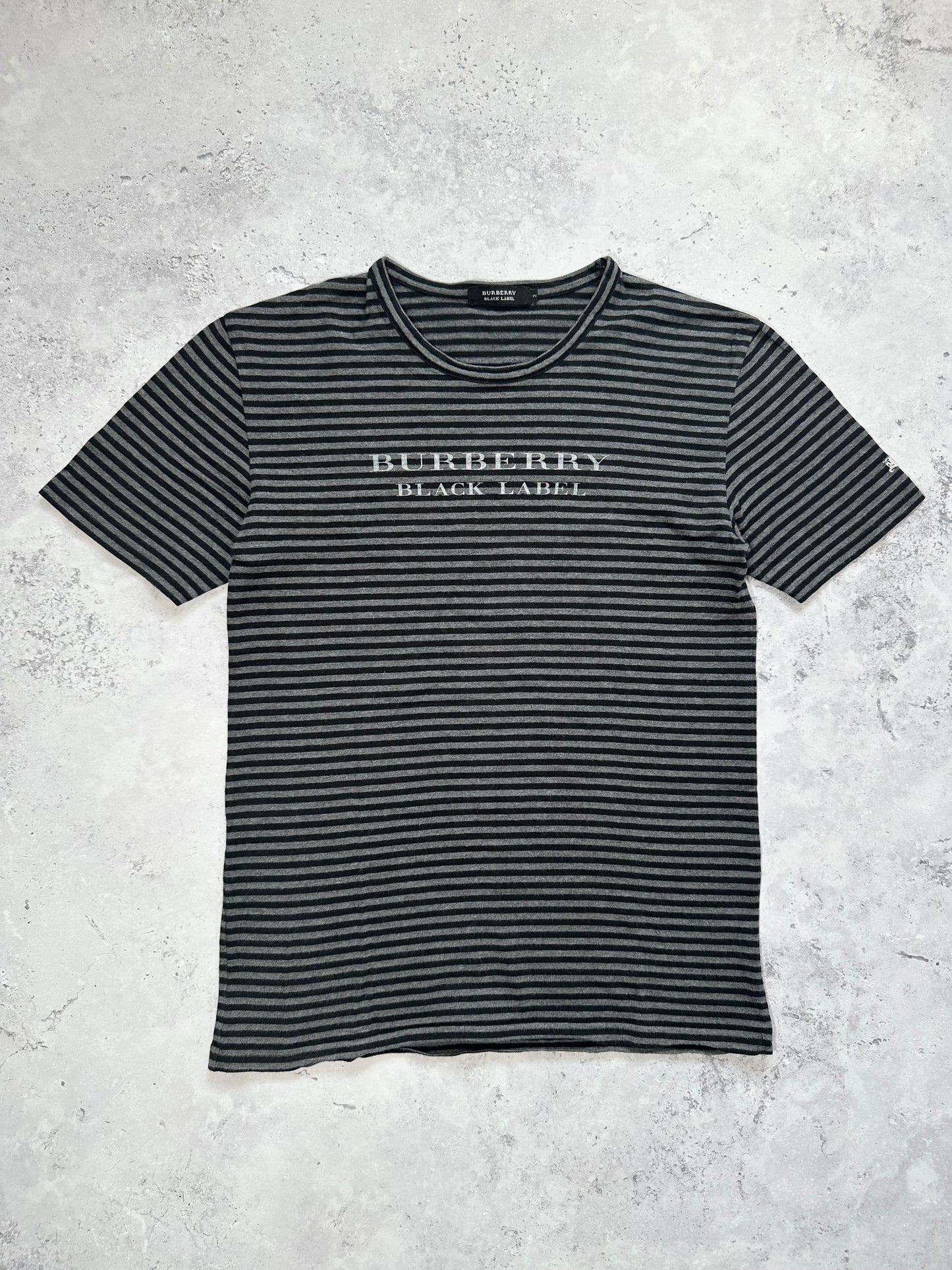 Burberry Black Label Spellout Striped T-Shirt (S)