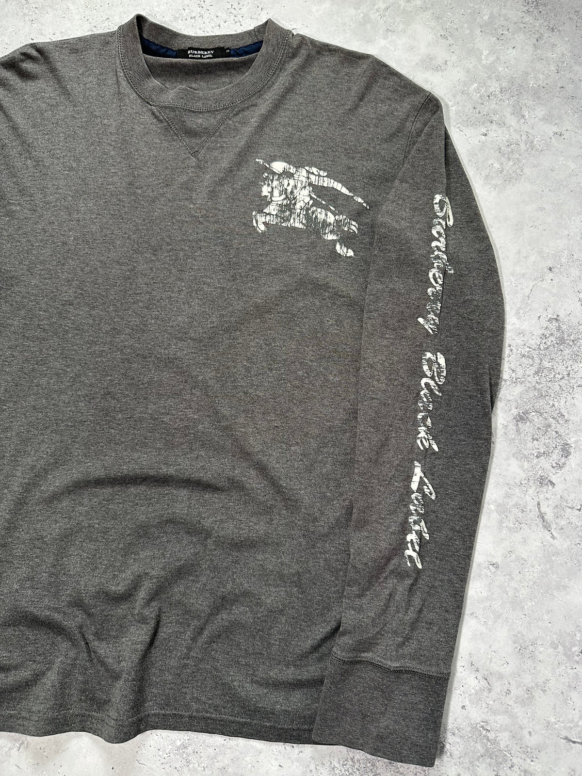 Burberry Black Label 2007 Arm Spellout Crewneck Longsleeve Tshirt (M)