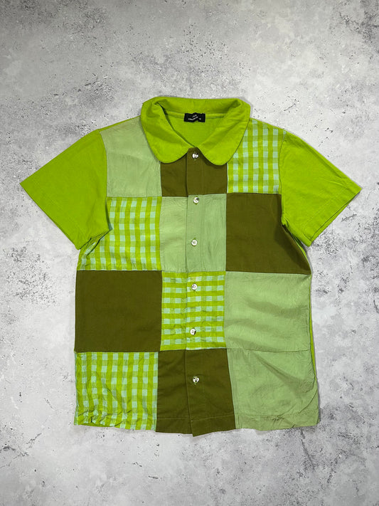 Comme Des Garçons Tricot SS2000 Patchwork Button Up Tshirt (S)