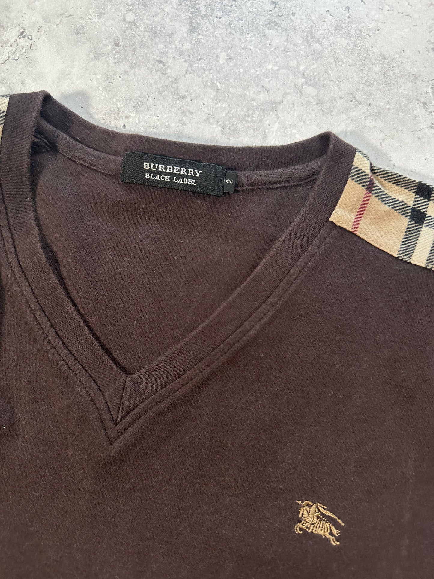 Burberry Black Label Longsleeve Shoulder Check T-Shirt