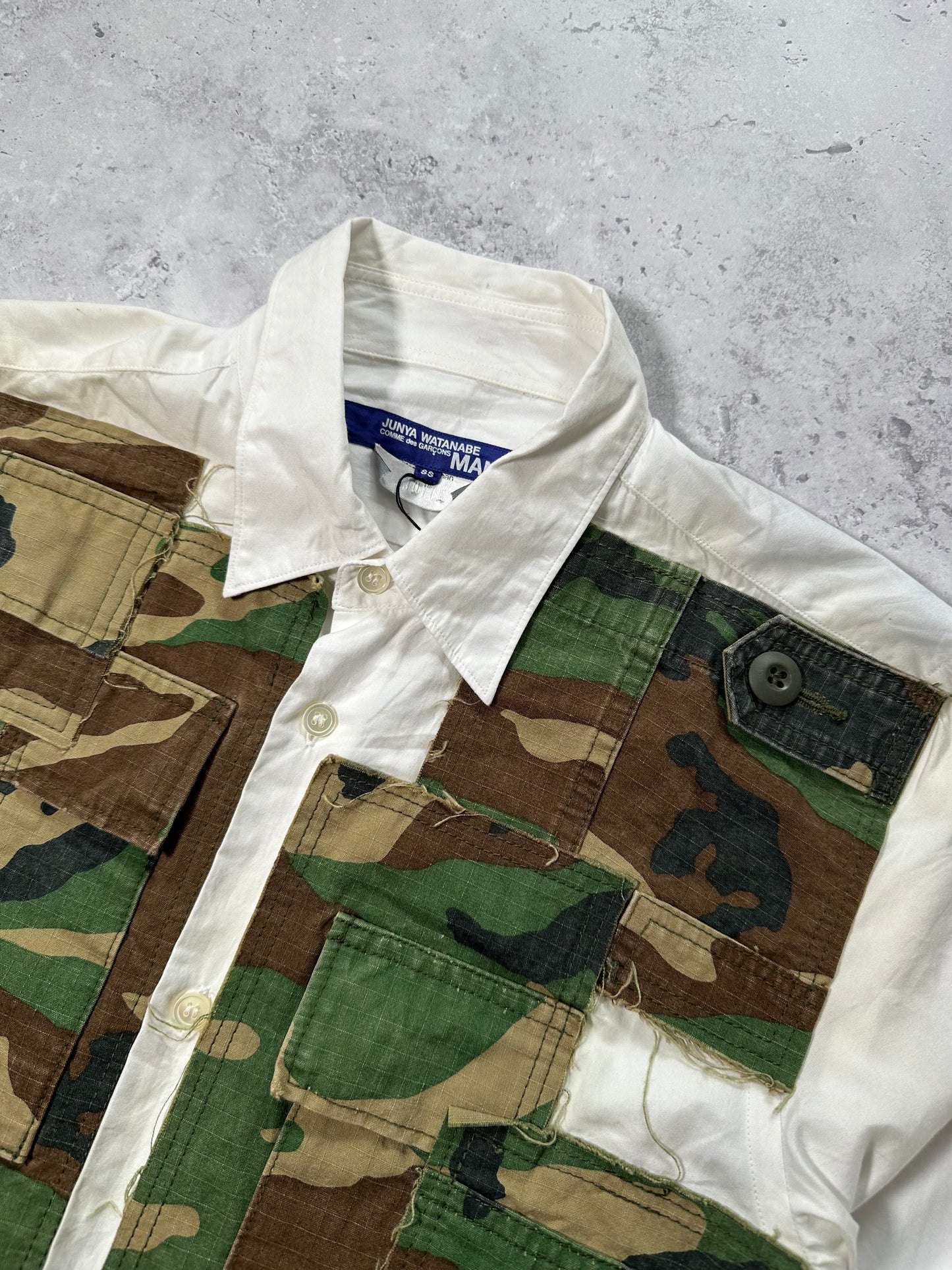 Junya Watanabe MAN Comme des Garçons AD2006 Heavy Camo Patchwork Longsleeve Shirt (S-M)