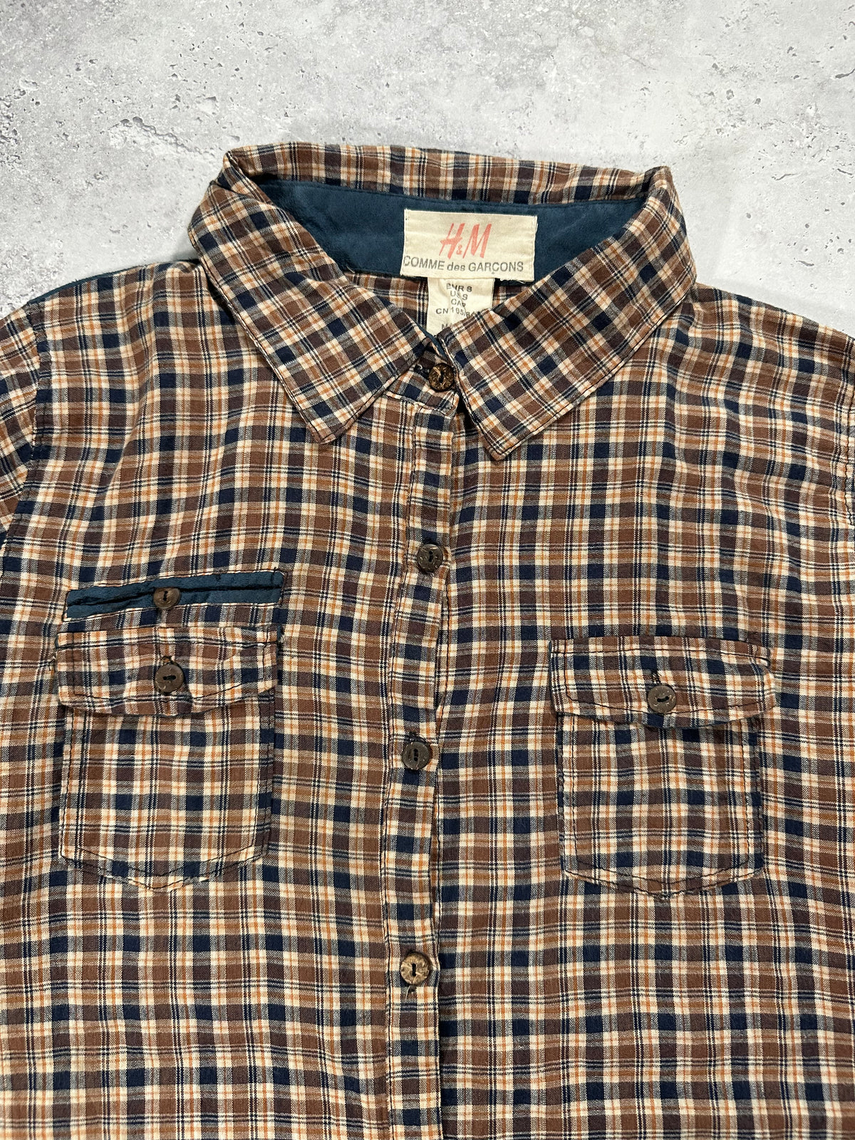 Comme des Garçons x H&M SS2007 Triple Pocket Plaid Longsleeve Shirt (S)