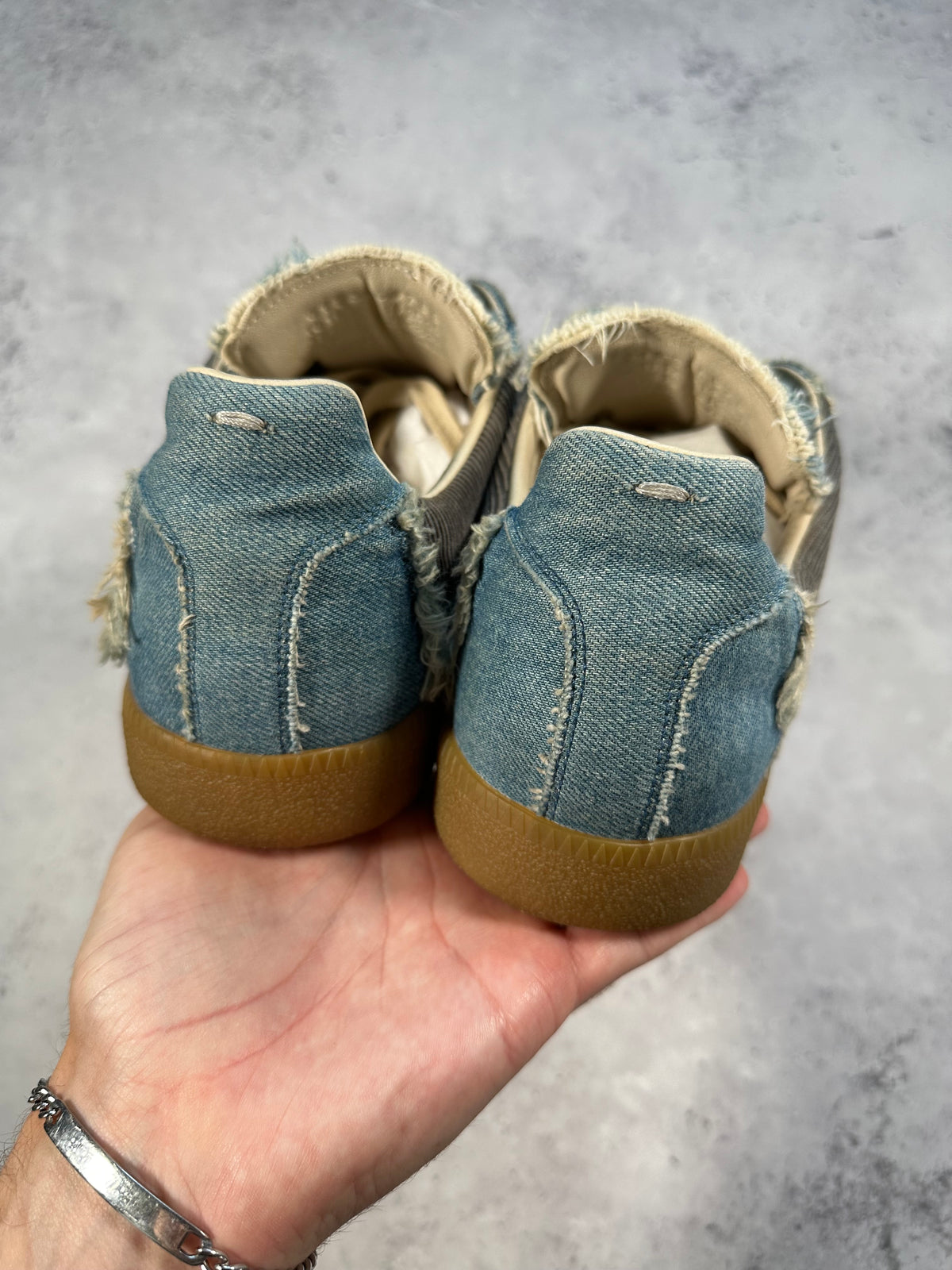 Maison Margiela 2017 Denim Corduroy Patchwork GAT Sneakers (EU44 / UK10 / US11)