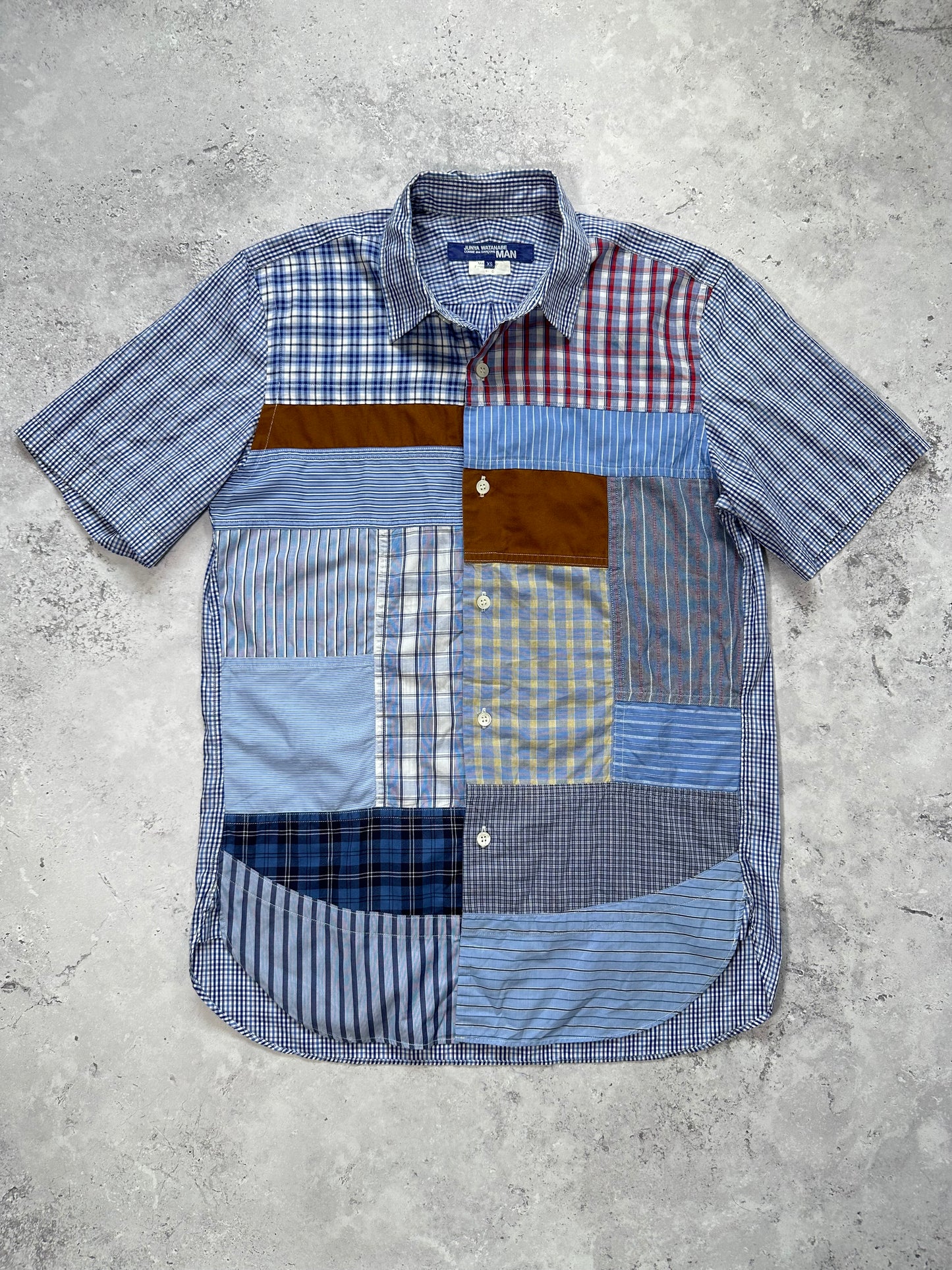 Junya Watanabe MAN Comme des Garcons SS2017 Plaid Patchwork Shirt (S)