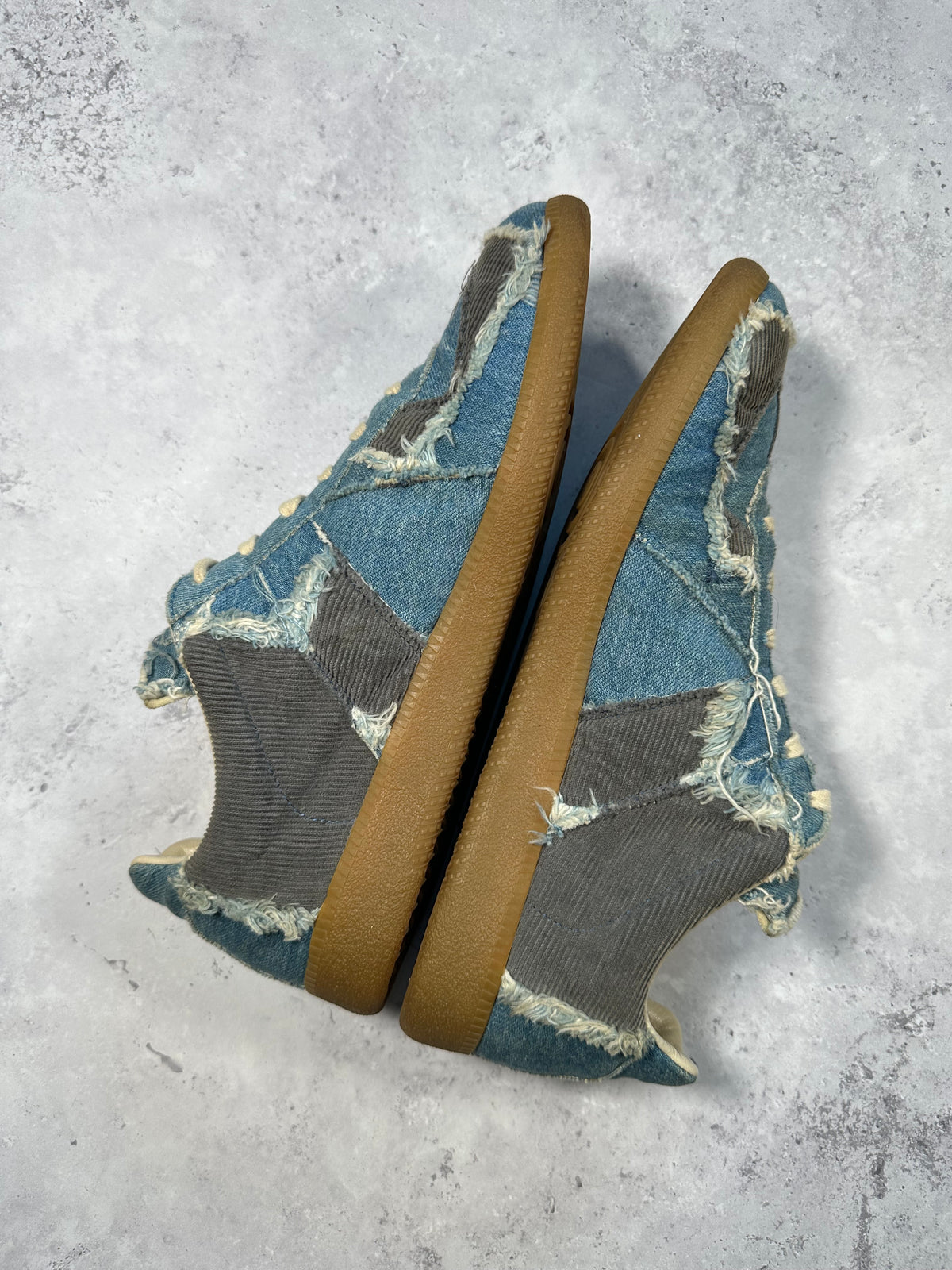 Maison Margiela 2017 Denim Corduroy Patchwork GAT Sneakers (EU44 / UK10 / US11)