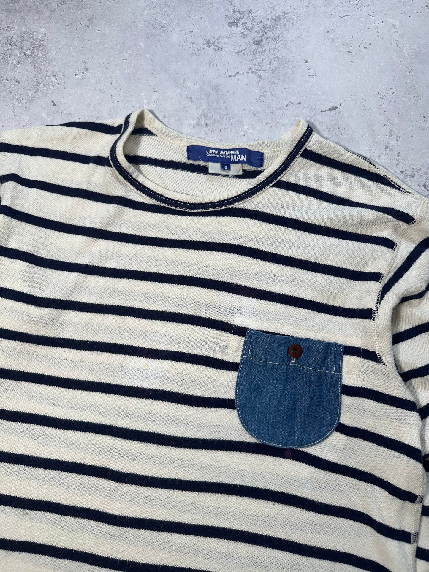 Junya Watanabe MAN Comme des Garçons AD2011 Stripe Pocket Longsleeve Tshirt