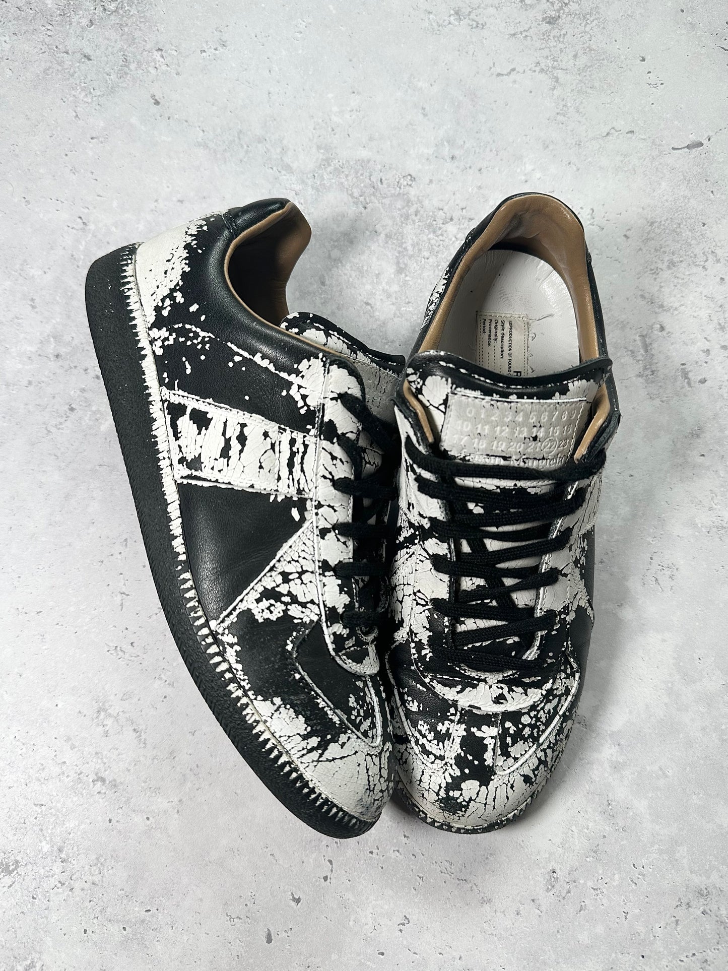 Maison Margiela GAT Low Paint Cracked Sneakers