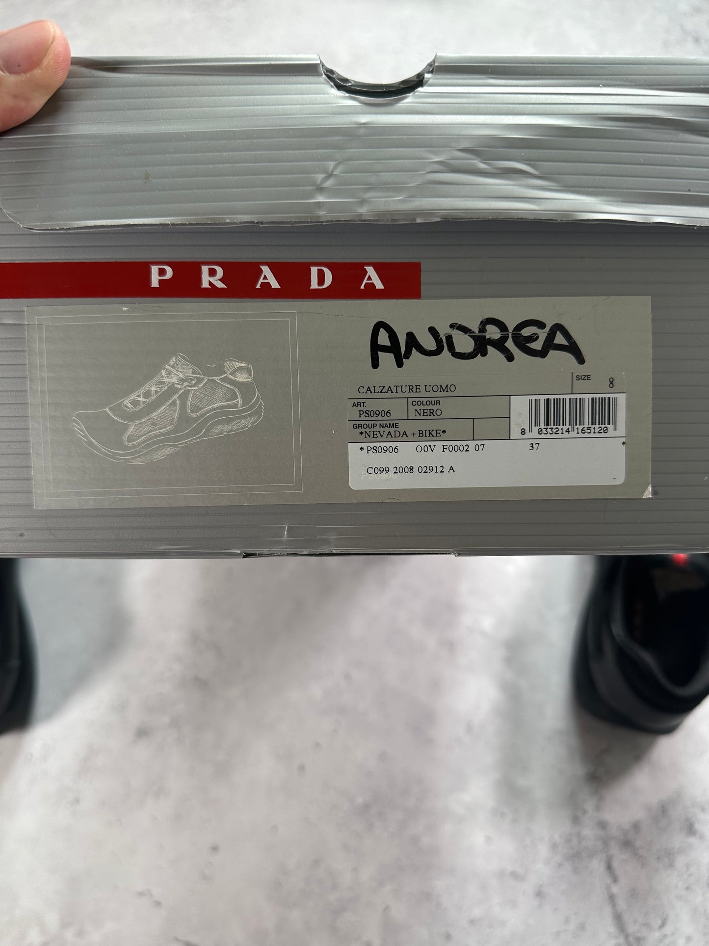 Prada America’s Cup Sneakers in Black (UK8, can fit 9.)