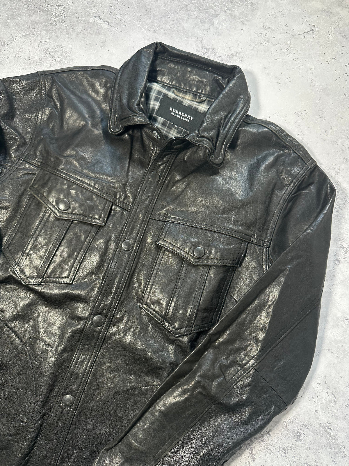 Burberry Black Label 2009 Leather Double Pocket Field Jacket (S)