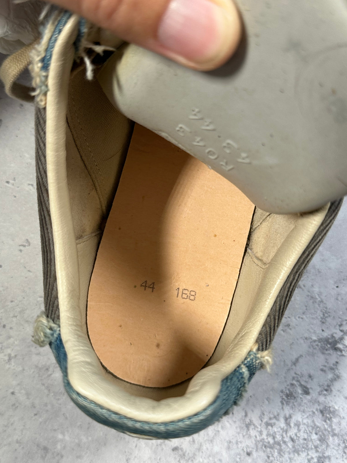 Maison Margiela 2017 Denim Corduroy Patchwork GAT Sneakers (EU44 / UK10 / US11)