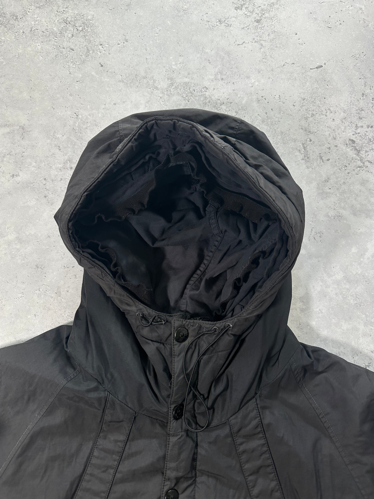 Stone Island AW2004 Quilted Nylon Double Hood Jacket by Paul Harvey (L-XL)