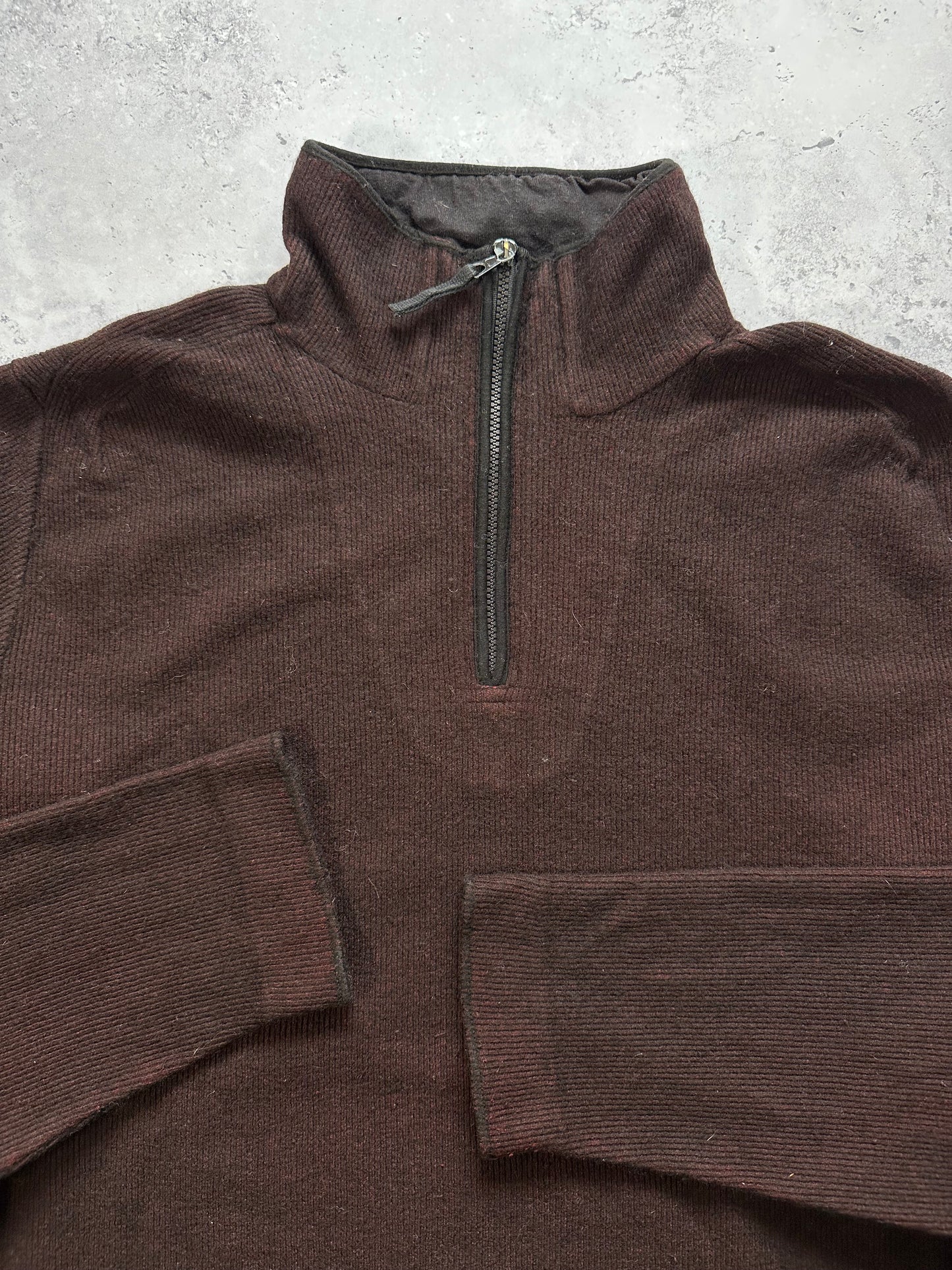 Stone Island 2000s Ribbed Quarterzip Jumper (XXL)