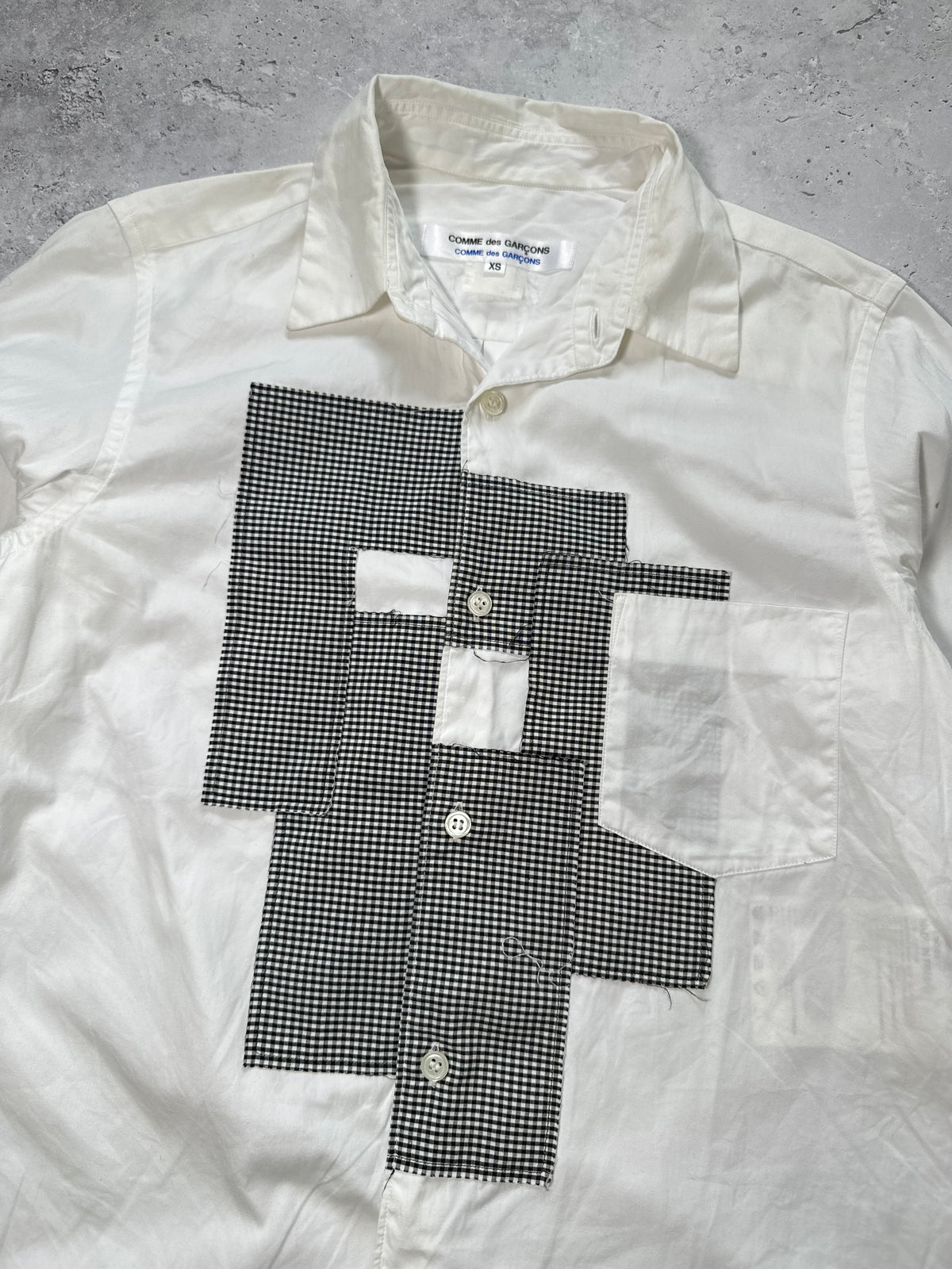 Comme des Garçons SS2008 Gingham Patchwork Longsleeve Shirt (XS-S)