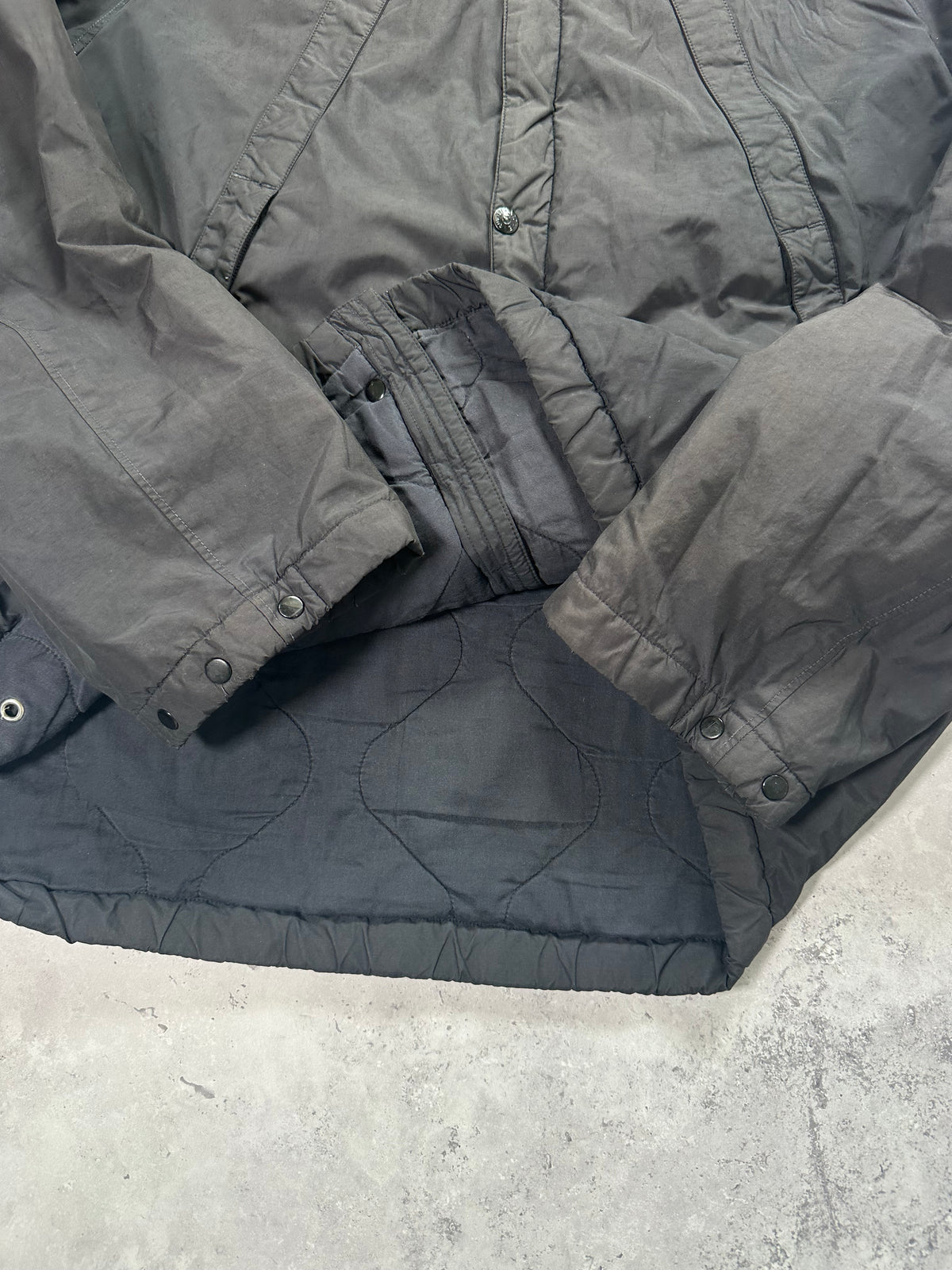 Stone Island AW2004 Quilted Nylon Double Hood Jacket by Paul Harvey (L-XL)