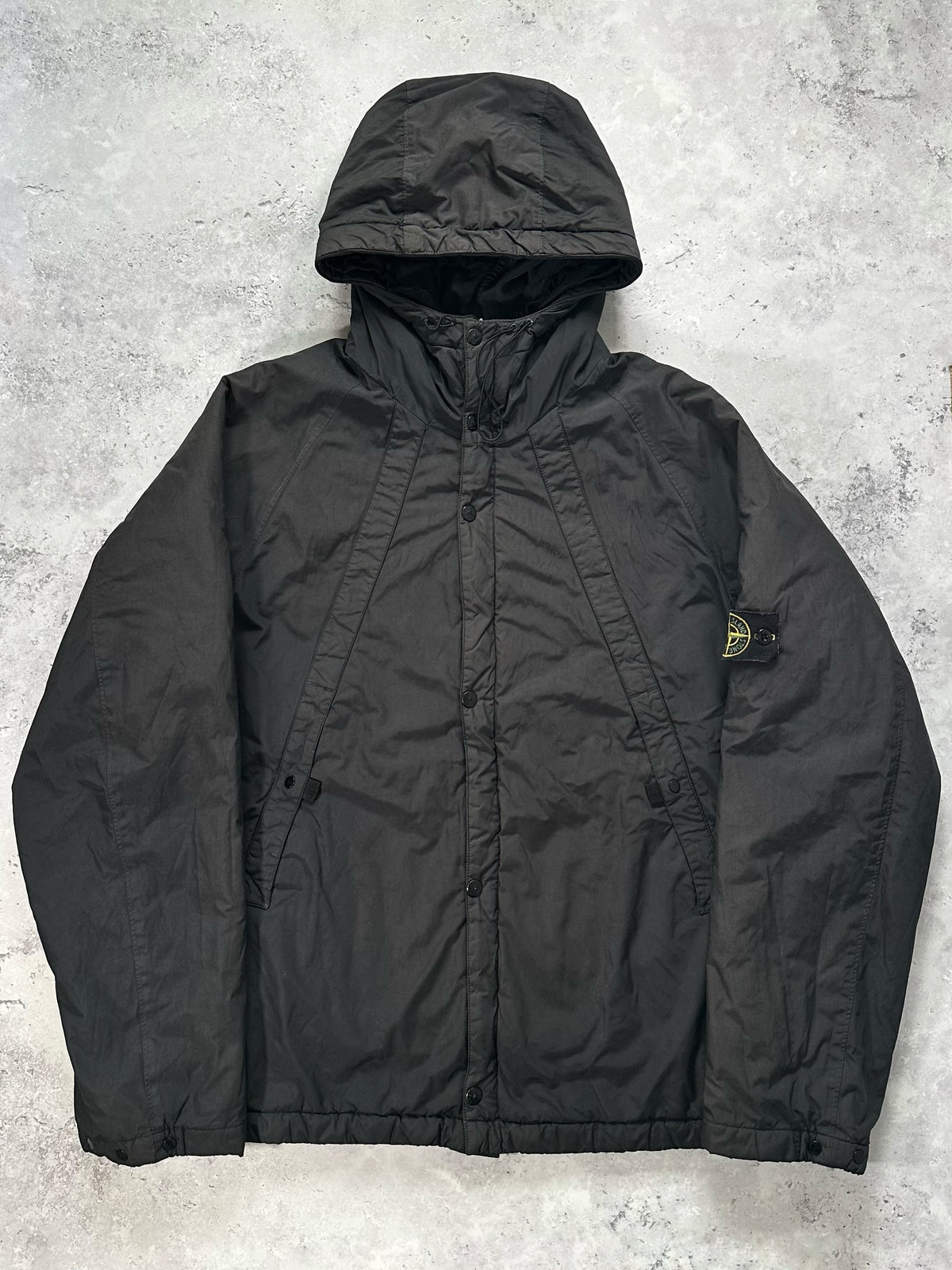 Stone Island AW2004 Quilted Nylon Double Hood Jacket by Paul Harvey (L-XL)
