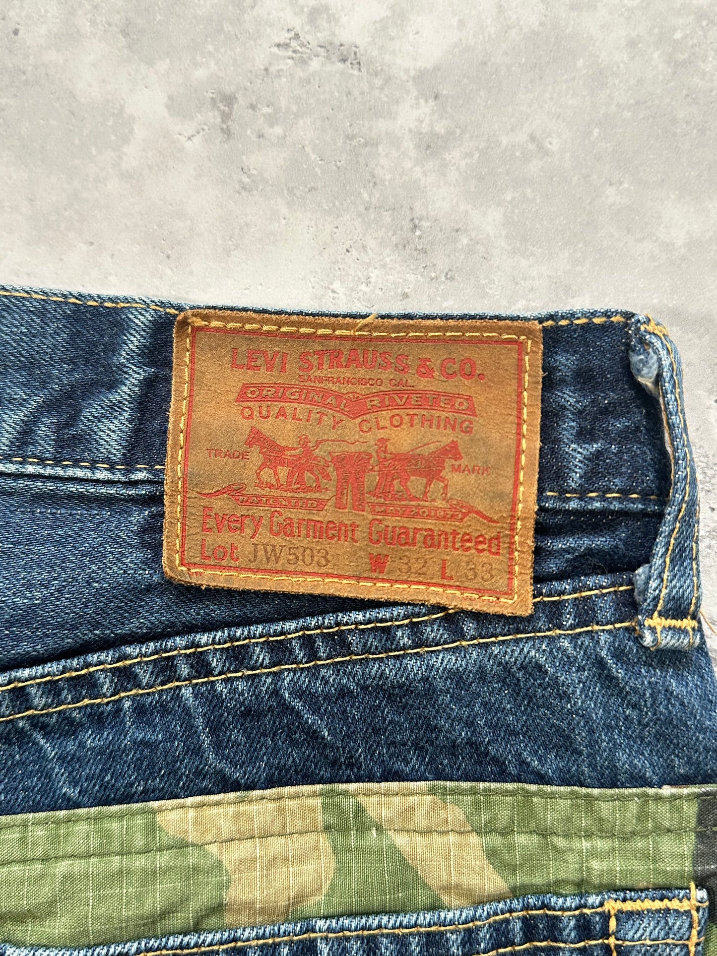 Junya Watanabe MAN × Levi’s AD2006 Camo Patchwork Jeans