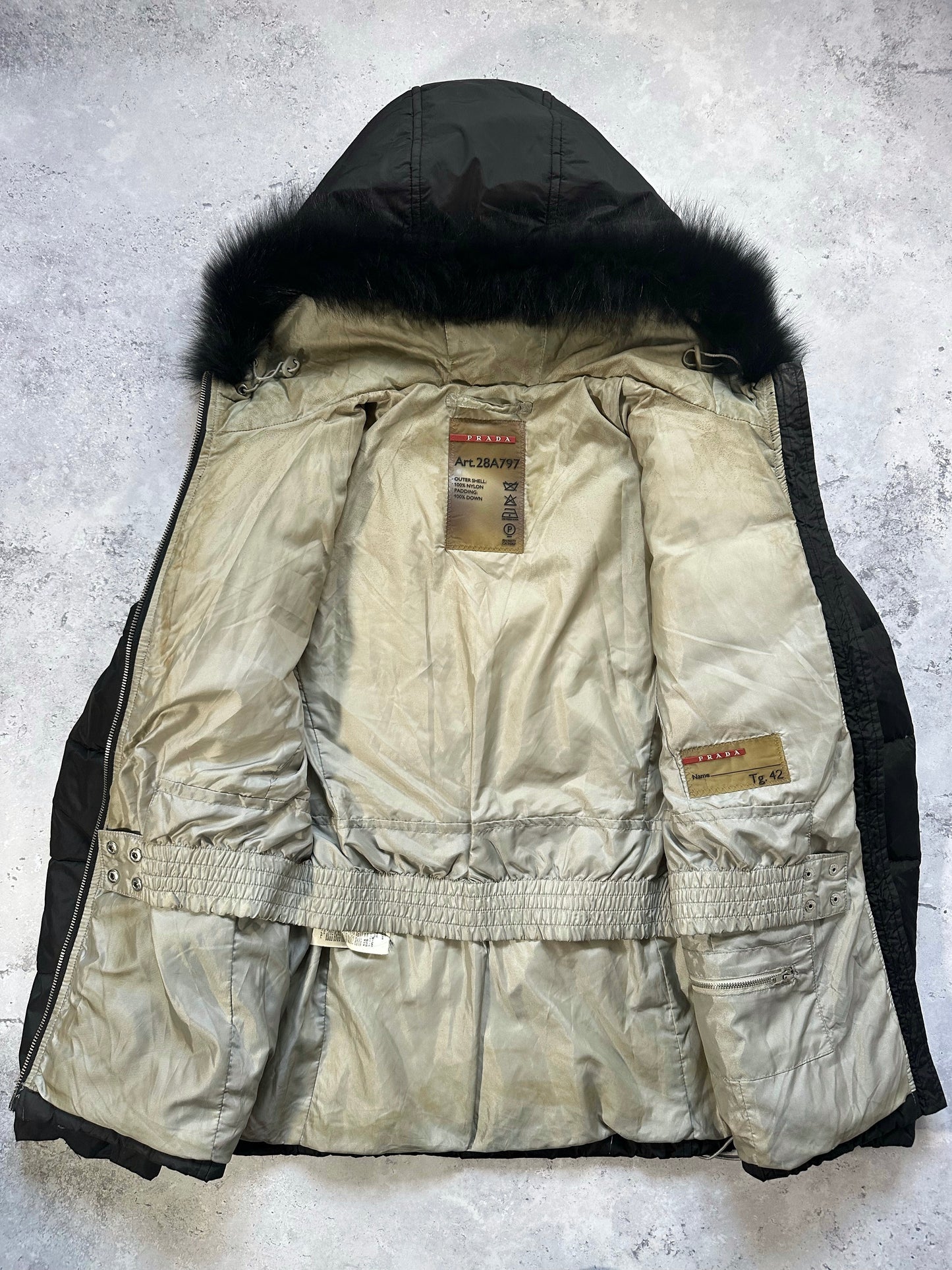 Prada Sport 2006 Luna Rossa Fur Hood Ski Puffer Jacket