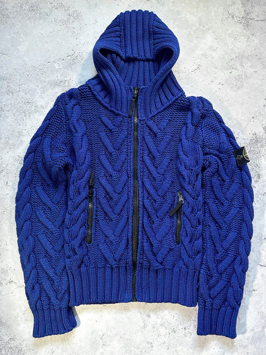 Stone Island 2008 President Cable Knit Zip Jacket (L fits M)