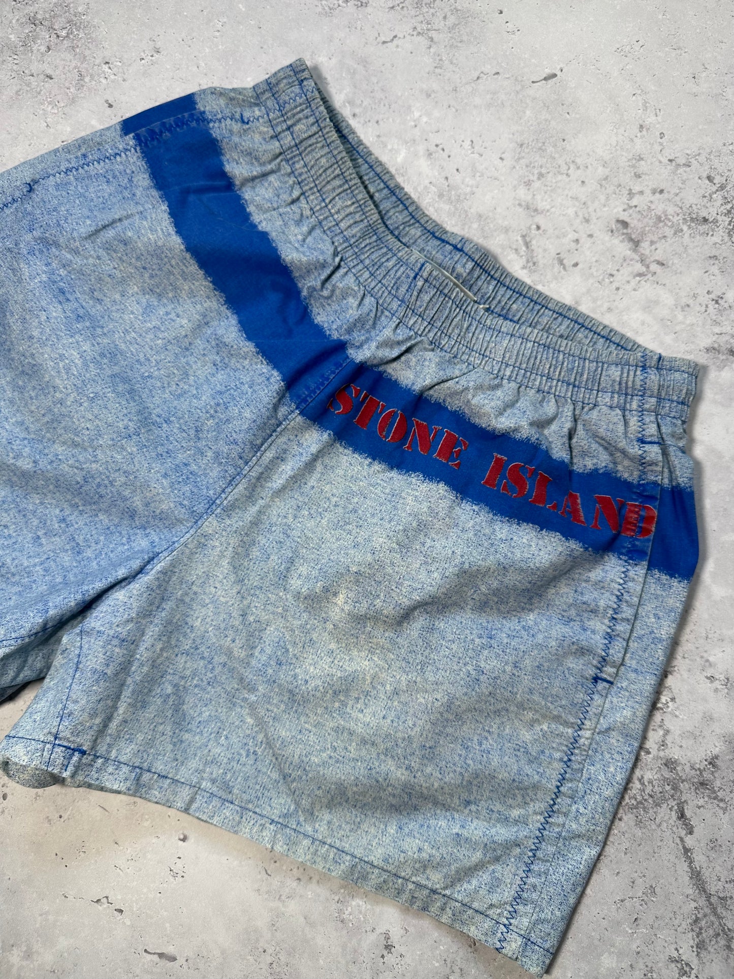 Stone Island 1995 Spell Out Deck Shorts