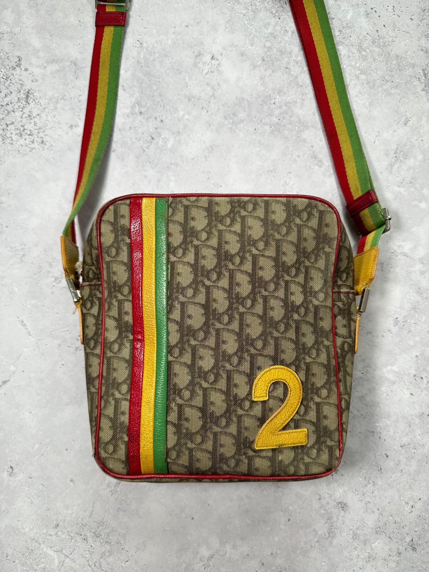 Christian Dior Rasta Trotter Monogram Messenger Bag by John Galliano