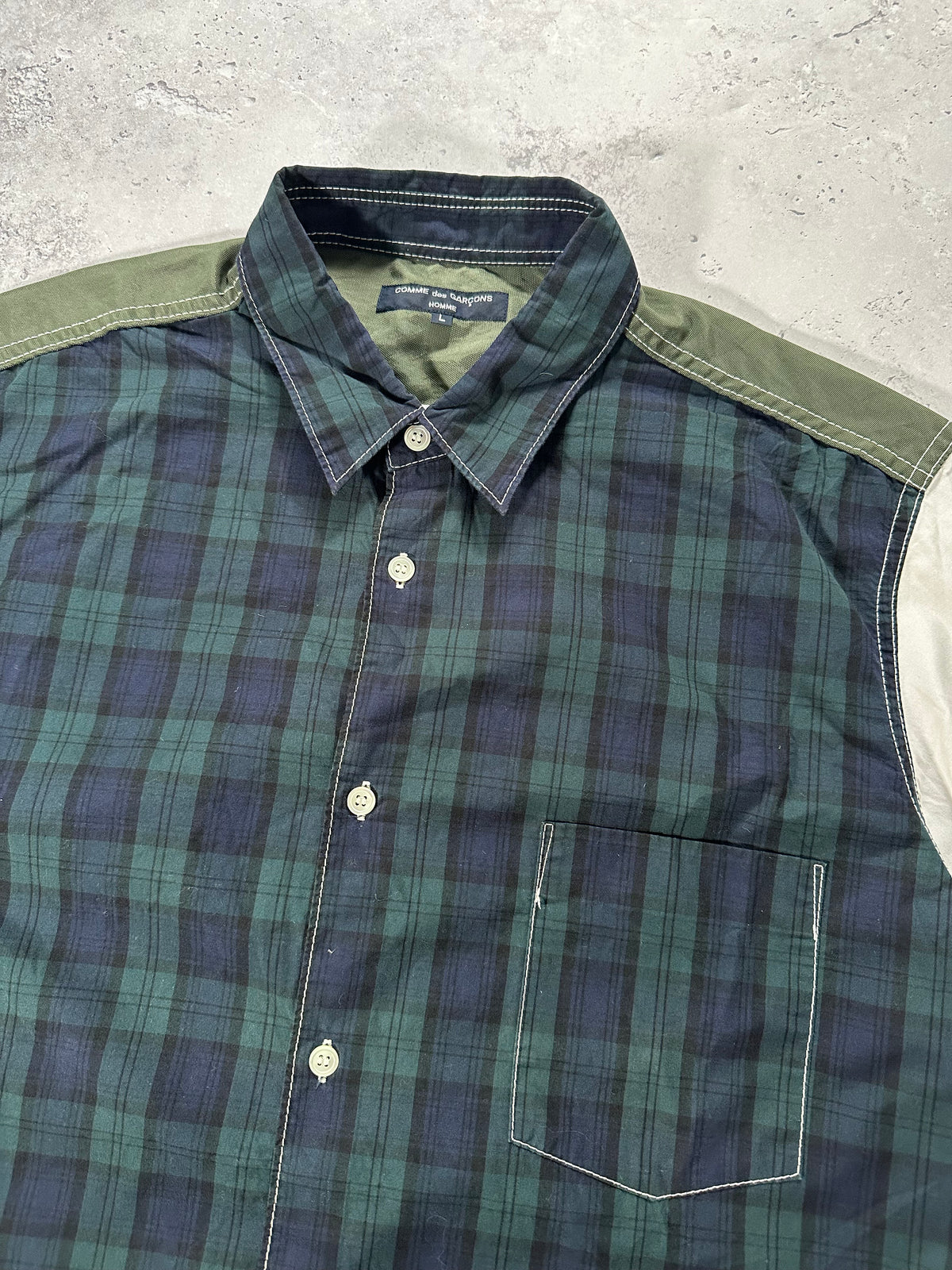 Comme des Garçons Homme 2009 Plaid Nylon Pocket Shirt (L)