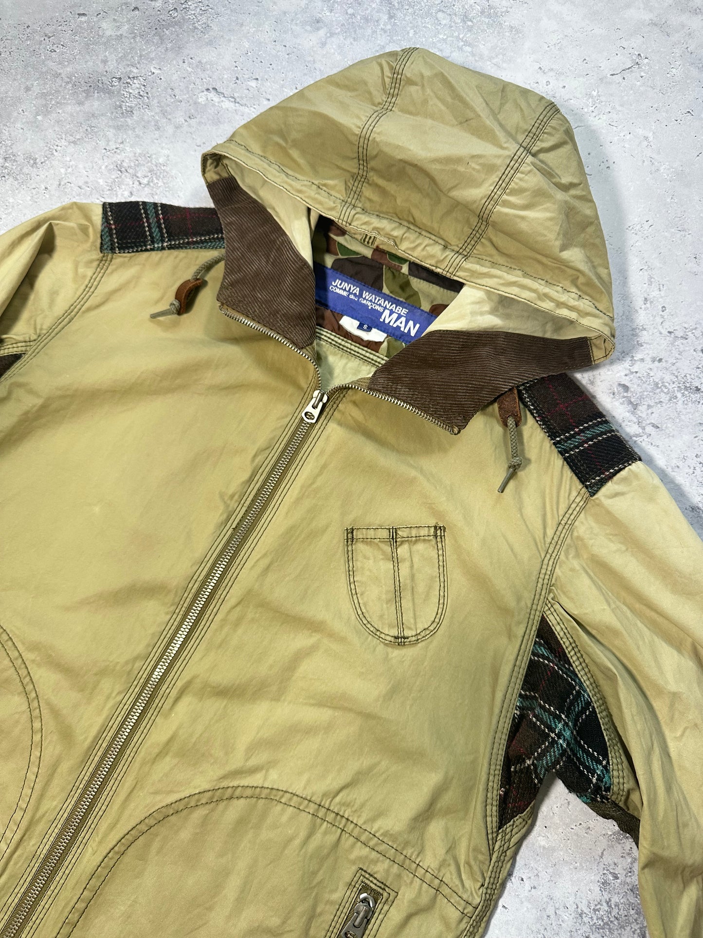 Junya Watanabe MAN Comme des Garçons AD2010 Plaid Patchwork Hooded Jacket (S/M)