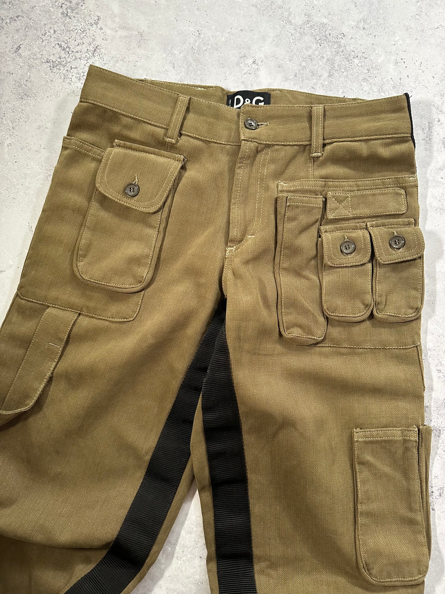 D&G Dolce & Gabbana 2003 Bondage Multipocket Cargo Pants