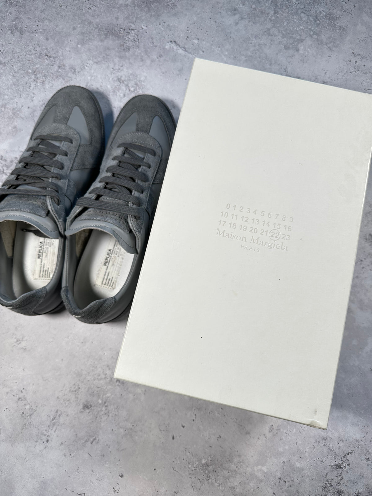 Maison Margiela 2018 GAT Low Sneakers in Cloud Grey (EU45 / UK11 / US12)