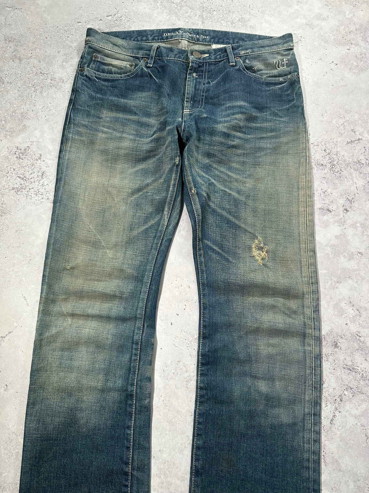 Delay by Win & Sons AW2009 Japanese Archive Stacked Denim Jeans (W32” L34”)