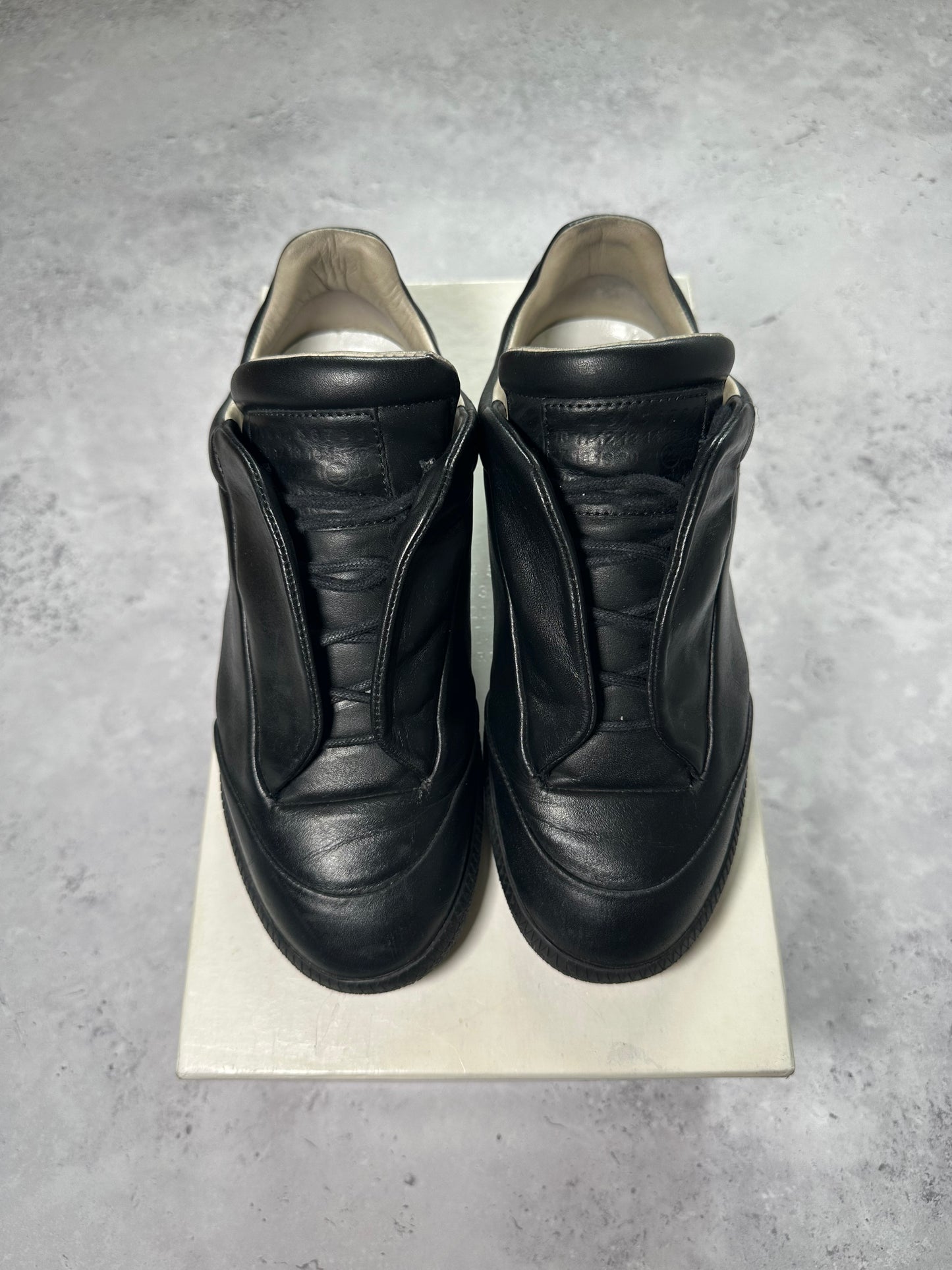 Maison Margiela 2015 Future Low Black Leather Sneakers (EU 39 / UK 6 / US 7)