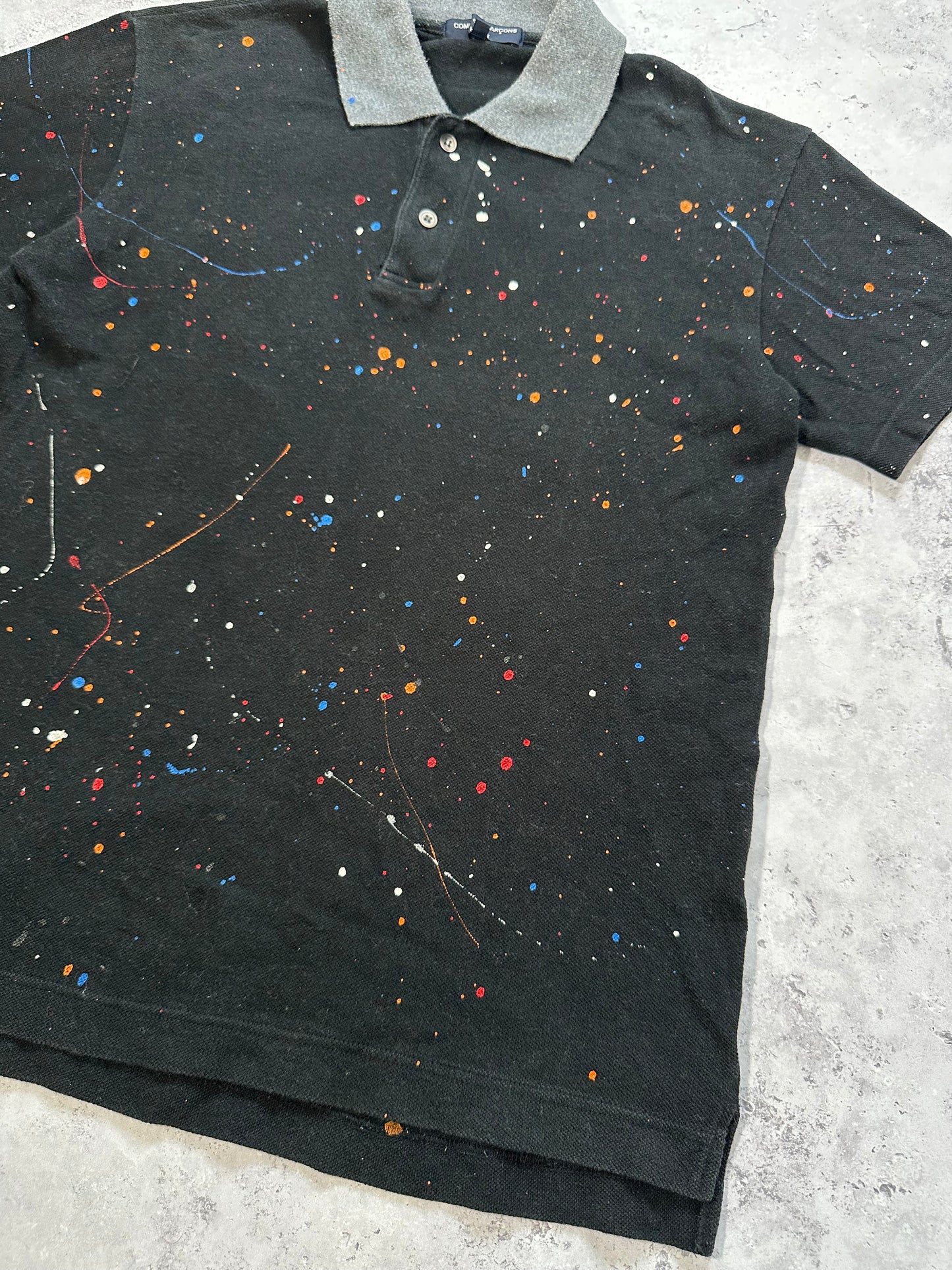 Comme Des Garçons Homme 2011 Paint Splatter Polo Shirt (S)