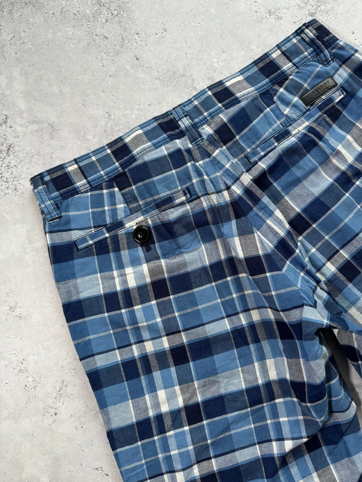 Burberry Black Label 2007 Blue Plaid Shorts (Waist 32” / 79cm)