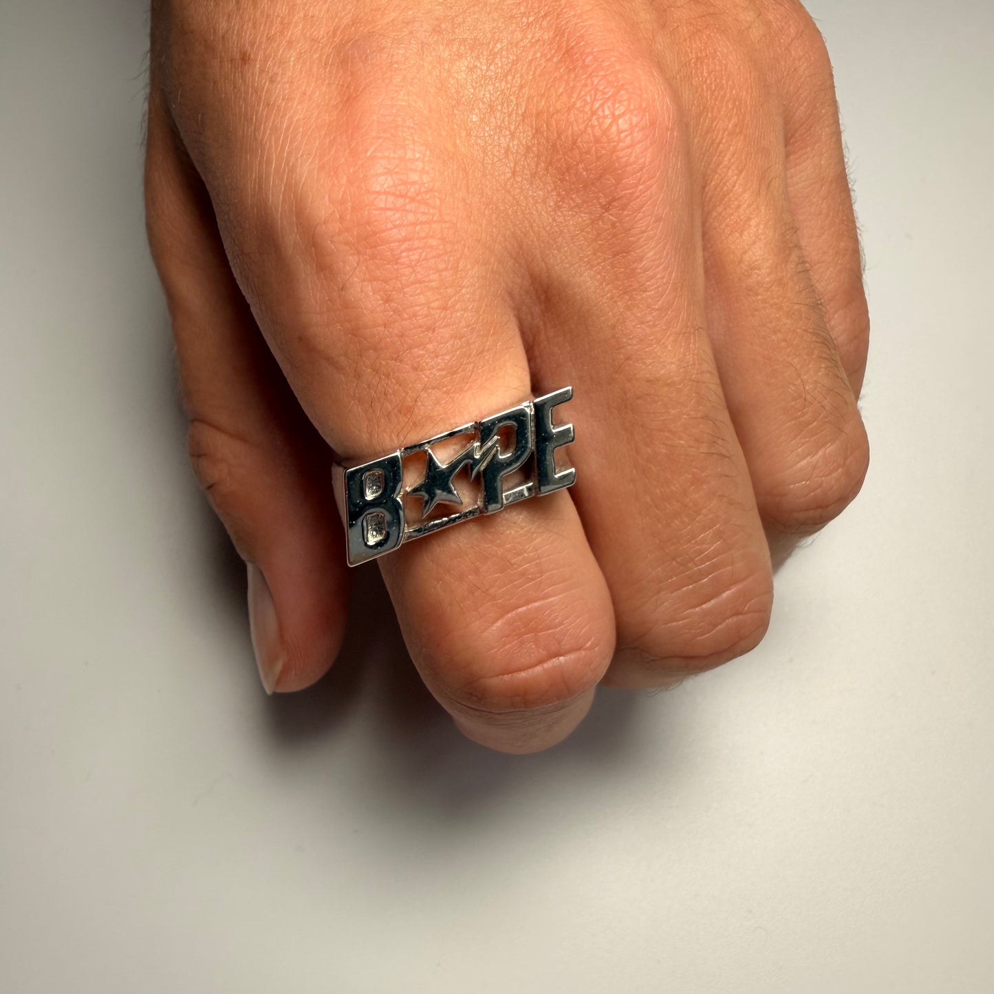 Bape Bapesta Silver Ring