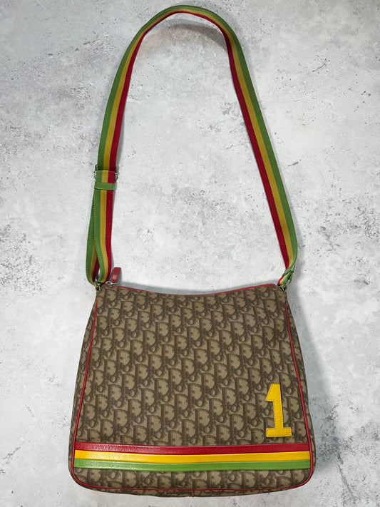 Christian Dior 2004 Rasta Trotter Monogram Messenger Bag by John Galliano