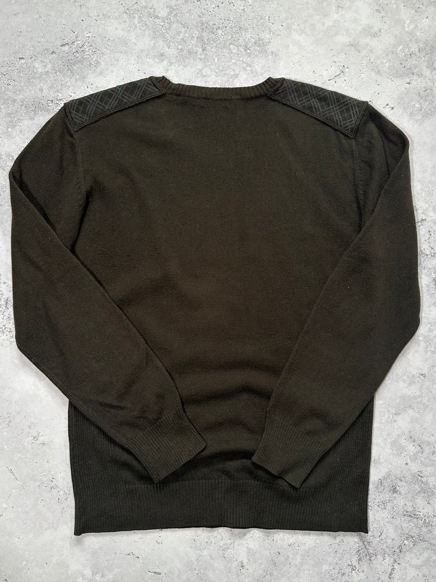 Burberry Black Label 2008 Cotton & Cashmere Shoulder Check Sweatshirt (S)