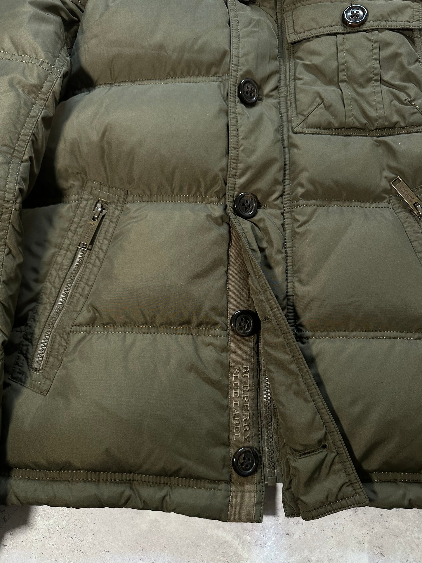 Burberry Blue Label Fur Trim Down Puffer Jacket (M)