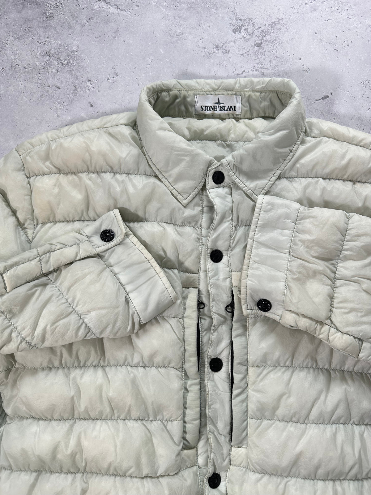 Stone Island AW2017 Garment Dyed Micro Yarn Down Puffer Jacket (XL)