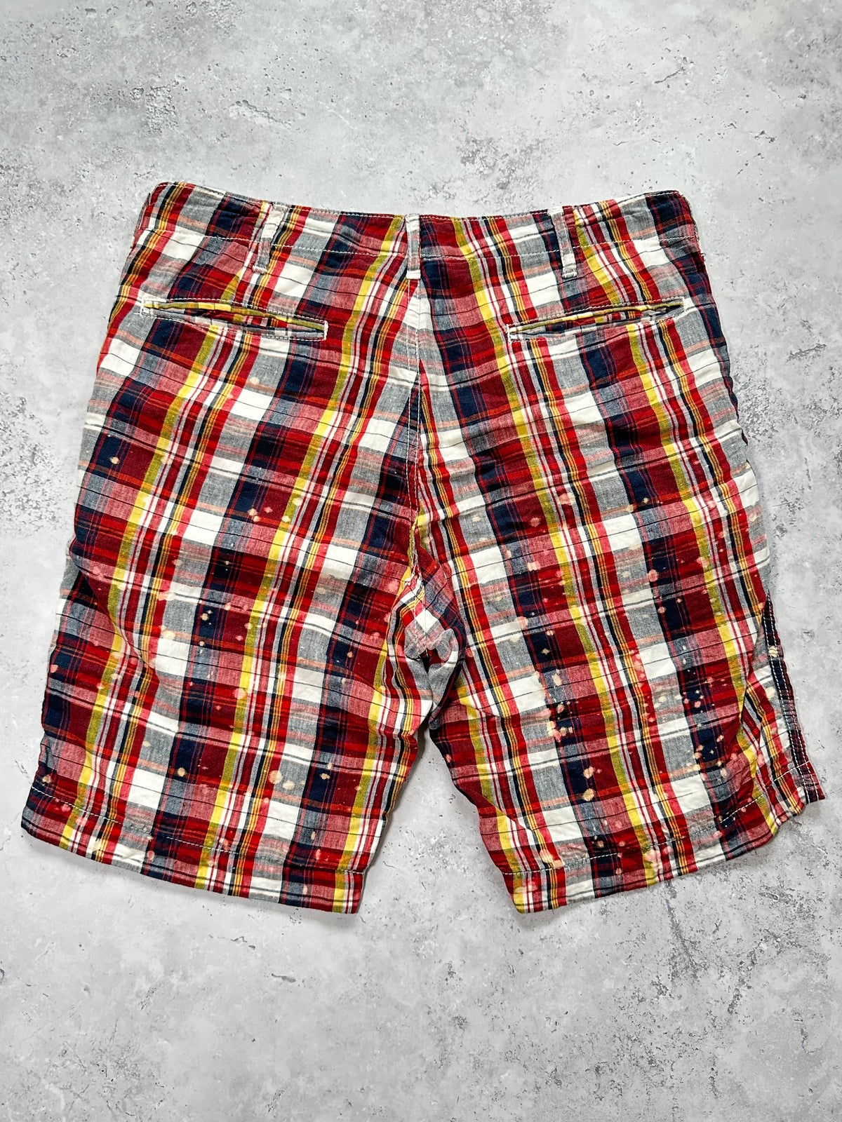 Comme des Garçons Homme AD2012 Plaid Bleached Shorts (Waist 32”)