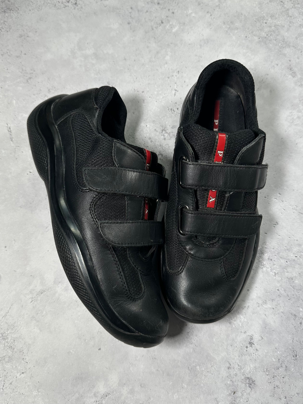 Prada Linea Rossa America’s Cup Double Strap Sneakers in Black (UK5/EU37.5/ US6)