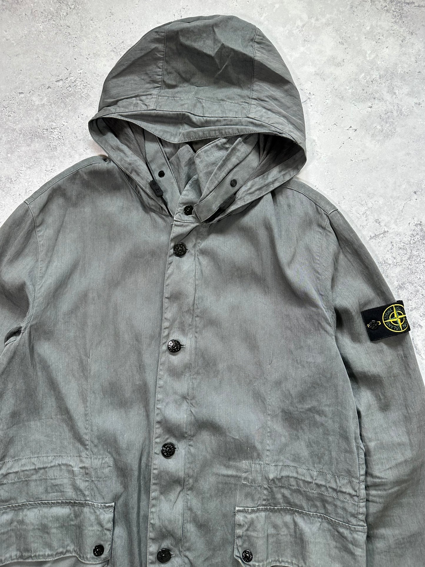 Stone Island 2011 Garment Dyed Lino Mix Parka Jacket (XXL)
