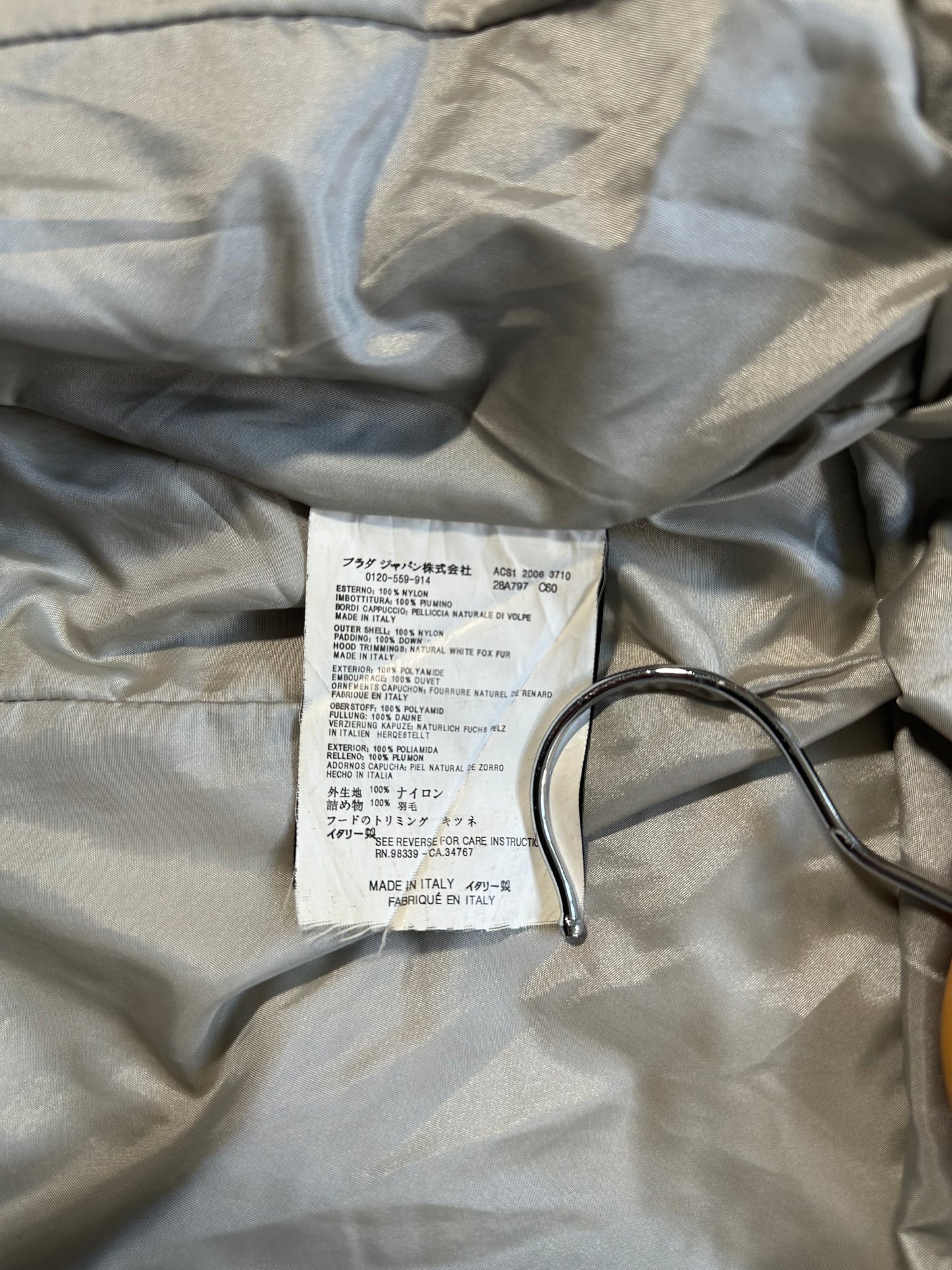 Prada Sport 2006 Luna Rossa Fur Hood Ski Puffer Jacket