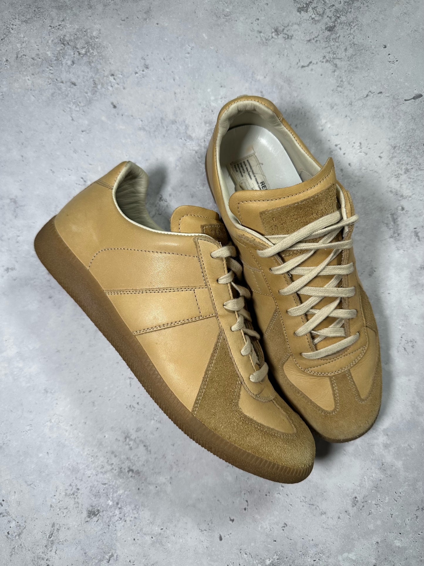 Maison Margiela GAT Natural Tan Leather Low Sneakers EU43