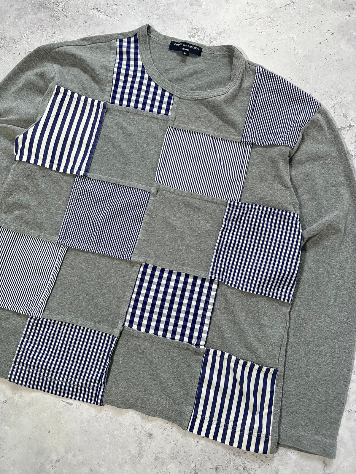 Comme des Garçons Homme AD2006 Reconstructed Gingham Patchwork Tshirt (S)