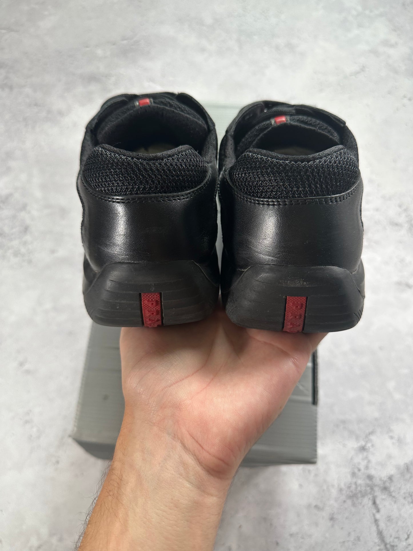 Prada America’s Cup Sneakers in Black (UK8, can fit 9.)
